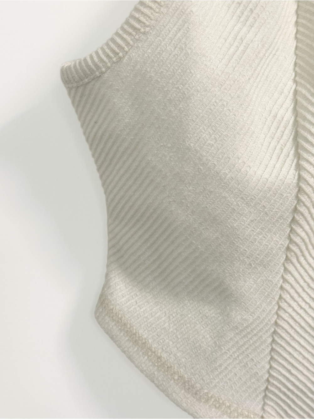 Urban Outfitters Ribbed Button Front Cropped Tank Top Cream Medium - Picture 6 of 16